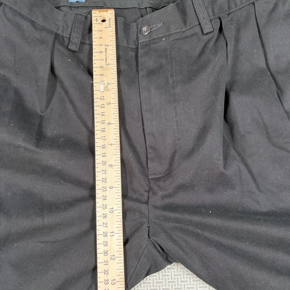 VTG Polo Ralph Lauren Pants Mens 36x34(33) Black Ethan Pleated Relaxed Old Money